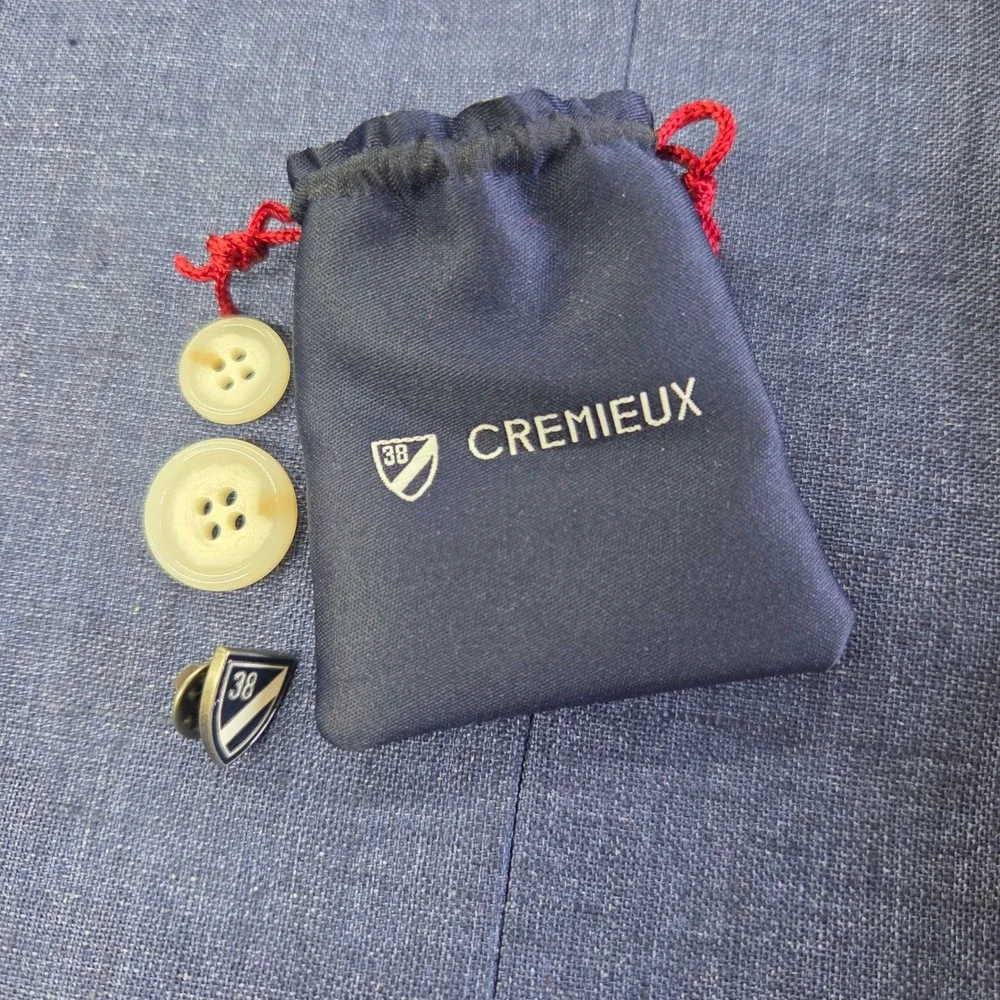 Cremieux Classics Blazer Mens Large Blue Linen Elbow‎ Patches Sport Coat Preppy